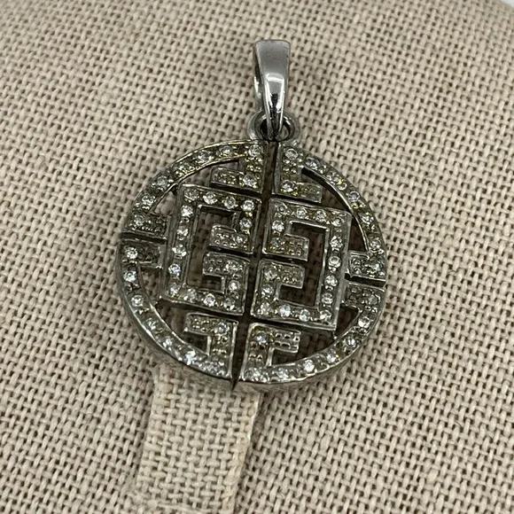 Vintage Affinity 925 Sterling Silver Real Diamond Pendant - Picture 14 of 16